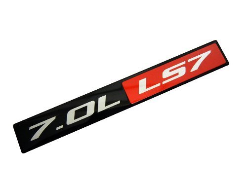 7.0L LS7 427 Chevrolet Engine Emblem in Red and Black - 5-7/8" Long