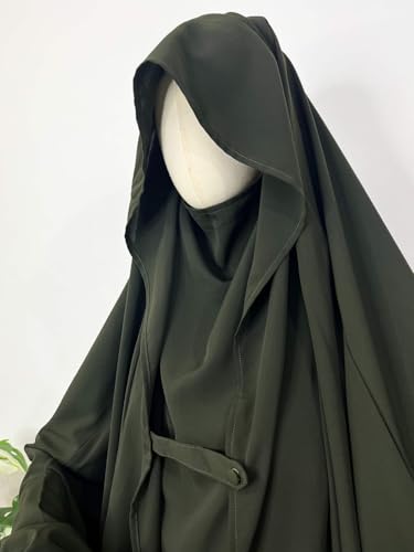 Image of NAZNEEN Saudi Jilbab Full Length and Noise Pc MATT NIDA Fabric with extra panel to cover face
