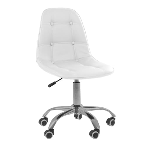 Cadeira Base Giratória Office Eiffel Botonê Ajustável Cor:Branco