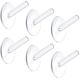 Queekay 6 Pieces Wall Mounted Hat Hooks Acrylic Coat Hooks Clear Hat Rack Robe Hook Adhesive Hooks...