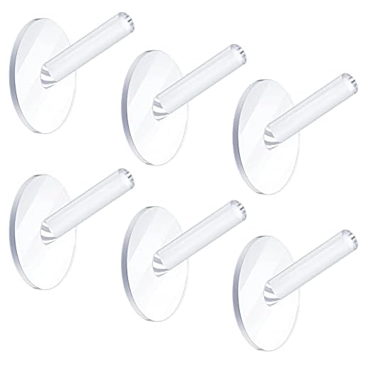 Queekay 6 Pieces Wall Mounted Hat Hooks Acrylic Coat Hooks Clear Hat Rack Robe Hook Adhesive Hooks for Bathroom Kitchen Hat Clothes Towels and More, 9 lb Max