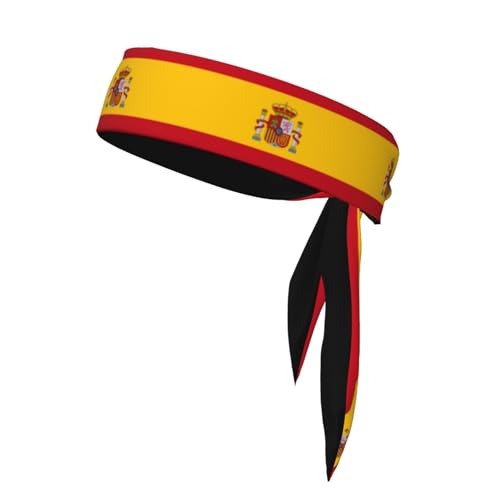 Corbata deportiva con bandera de España. Cómodo, transpirable, moderno, unisex, adecuado para correr, yoga, fitness y otros deportes.