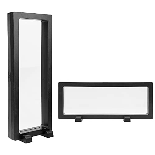 SUPERFINDINGS 2 Ensembles 23.1cm Noir Bracelet Affichage Pièce de Monnaie Cadre D'Affichage Supporte Cadre de Suspension avec Film TPU, Cadres D'Affichage avec Vitrine de Bijoux de Supports