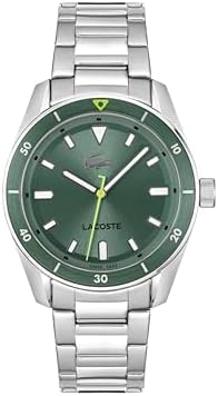 Lacoste Men's Boston Stainless Steel Quartz Basic Watch, 2011425, Green, 39 mm
