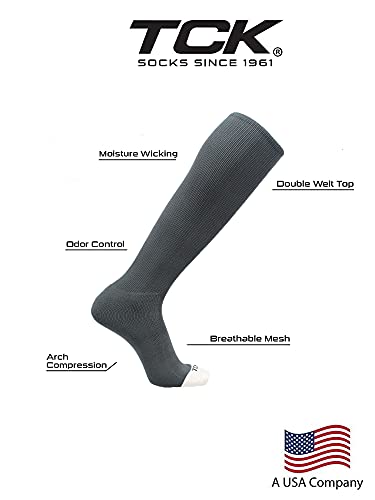 TCK Prosport Performance Tube Socks (Graphite, Small) - Thumbnail 3