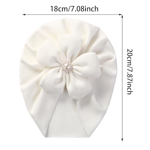 KIDOCHEESE Baby Turban Hats Baby Girl Flower Cap Hats Knot Soft Cute Beanie for Newborn Infant Toddlers Kids2
