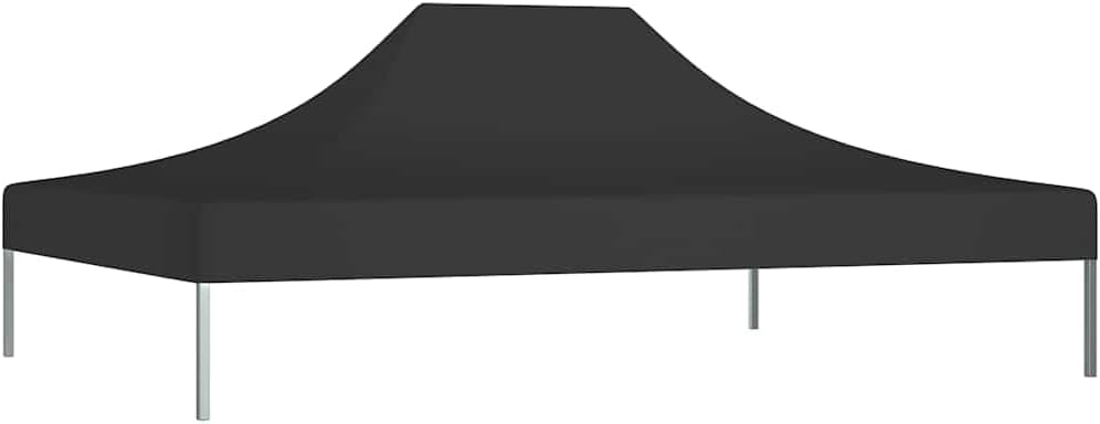 Party Tent Roof 4.5 x 3 m Black 270 g/m  Gazebo Roof Replacement Roof Waterproof Garden Gazebo Roof for Garden and Camping