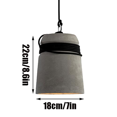 Lampe suspendue E27 en ciment et métal rétro pour salle à manger