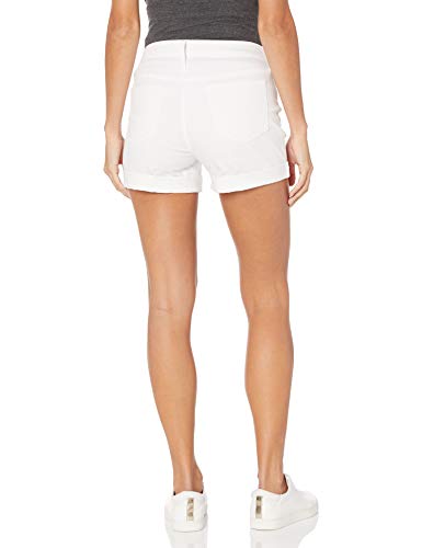 Motherhood Maternity Women's Indigo Blue Triangle Side Panel Roll Hem Denim Short, White, Medium #TOP1