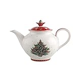 Villeroy & Boch – Toy's Delight Kanne mit Deckel 1,5l, Teekanne Weihnachten, Kaffeekanne, Weihnachtsdeko, Weihnachtsdekorationen, Tannenbaum Premium Porzellan
