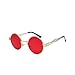 Produktbild Sport-Sonnenbrillen, Vintage Sonnenbrillen, Vintage Retro Gothic Steampunk Spiegel Sunglasses Gold And Black Sun Glasses Vintage Round Circle Men UV Gafas De Sol Gold Red