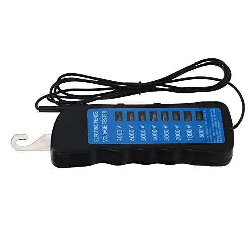 Luqeeg Testeur de Clôture Electrique Portable, Testeur de Tension de Clôture Electrique 8 Neno, Abs 600-7000v Imperméable à l'eau Détecteur de Défauts,...