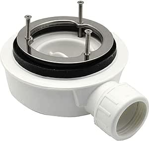 SolidStone Piletta Ultraribassata Ispezionabile per Piatto Doccia Basso con Foro Diametro da 90 mm in PVC (Senza tappo solo piletta)