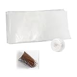 50 Stücke Köder Tasche Köder Beutel PVA-Tasche Schnelle Wasserlösliche Bag Transparente Karpfen Angeltaschen mit 20 m Schnur Angeln PVA Wasserlöslich Schnur Angelzubehör für Solides Köder(15 x 7 cm)