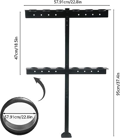 Fumingpal Shovel Holder For Truck, Hand Tool Rack With 6 Tool Holes For Open Style Trailers, Yard Tool Organizer For Garage With Rubber Grommets And Mounting Hardware Fit For Shovels, Rakes, Hoes #TOP2