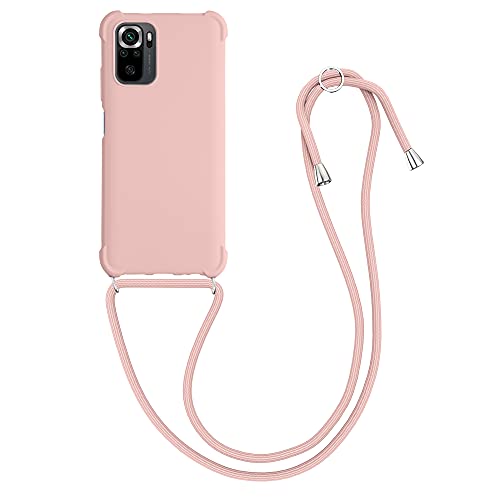 kwmobile Carcasa Colgante Compatible con Xiaomi Redmi Note 10   Note 10S - Funda con Cuerda de TPU Mate en nácar