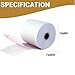 76 x 76 mm 2Ply Non-Thermal Carbonless Paper Rolls for Non-Thermal Cash Register Machine Receipt Kitchen Printer, Dot Matrix Impact Printer (White/Pink)(20 Rolls)