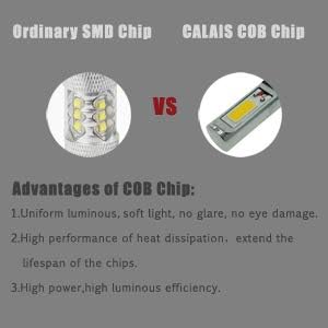 Calais Extremely Bright H3 LED Fog Light Bulbs White 2000 Lumens COB Chips Car Fog Lights Replacements(pack of 2)
