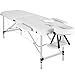 tectake® Camilla Masaje Plegable, Camilla Profesional Fisioterapia, Quiromasaje, Tatuajes, Reiki, Camilla Estética Profesional de Aluminio, Ajustable en Altura, 2 Zonas, con Bolsa Transporte - Blanco