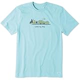Life is Good Men's Standard Vintage Crusher Graphic T-Shirt Lake My Day, Beach Blue, X-Large