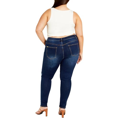 City Chic Women's Apparel Women's Asha JoJo Distressed Detail Crop Jean2