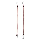 INFINAUTO Gepäckschnüre mit Haken 60cm Motorrad Anhänger LKW Ladung Verstellbare Bungee-Schnüre mit Metallschnalle Rot 2 Stück