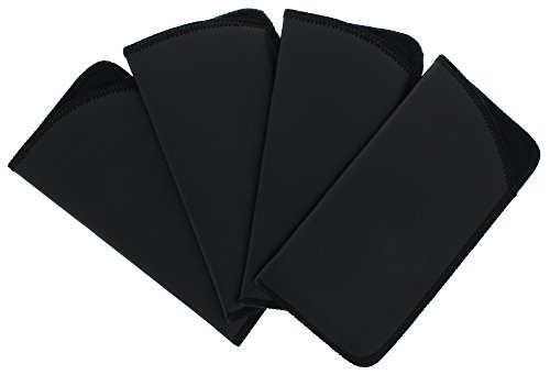 4 Pack Faux Leather Eyeglass Slip Cases In Navy Gray Black Burgundy Hunter Green