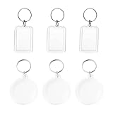 Porte Clef Photo, Porte Clef Personnalisé Photo, 6 Pcs Porte-Clés Cadres Photo Transparents, Porte Clé Personnalisé Photo pour La Famille Les Amis et Les Couples