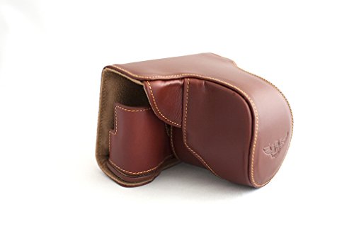 Housse cuir Olympus E-PM2 14-42mm marron pour immortaliser vos voyages