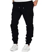 Tdoenbutw Mens Dress Pants Slim fit Mens Fashion Joggers Sports Pants Casual Cotton Cargo Pants G...