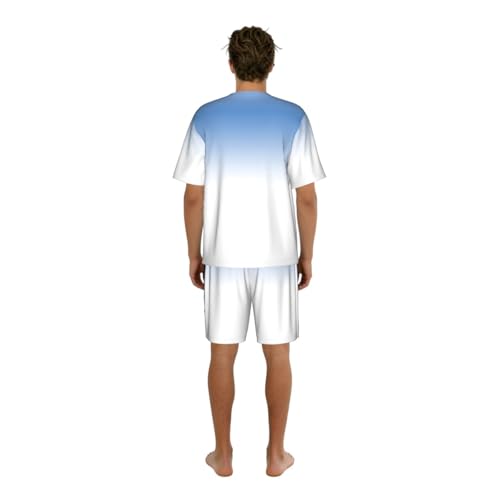 Pyjama homme imprimé bleu texturé : ensemble de nuit décontracté et chic - 2