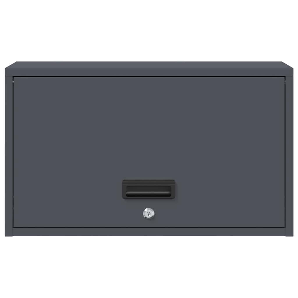 Armario de taller de acero pulverizado, 33 x 60 x 35 cm, color antracita, con puerta de elevación de gas y cerrojo, diseño moderno, robusto, montaje en pared para garaje, oficina, balcón y