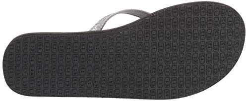 Image of Sanuk womens Yoga Joy Sparkle Flip Flop, Silver Sparkle, 11 US