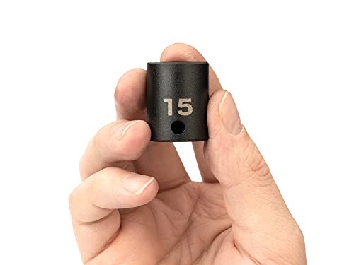 Image of TEKTON 3 /8 Inch Drive x 15 mm Shallow 6-Point Impact Socket | SID12115