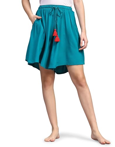 Image of B STORIES Women's Ultra-Soft Printed 100% Viscose Culotte Shorts | Soft Casual High Waist Lounge Shorts | Girls Ladies Stylish Quirky Casual Summer Beach Bottoms (S-XXL)