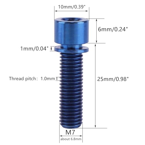 Tornillos de titanio M7 de 25 mm contra el óxido en la potencia de tu bicicleta 2
