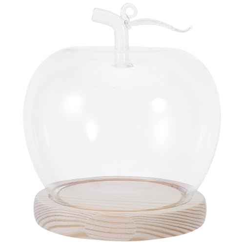 Veemoon Cloche en Verre avec Socle Lumineux - Centre de Table décoratif en Forme de Pomme, idéal pour Le Nouvel an, Le Printemps, Un Mariage ou Une fête (Style 2)