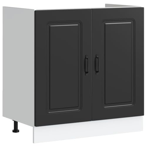 Armoire de cuisine moderne Kalmar en bois noir de qualité