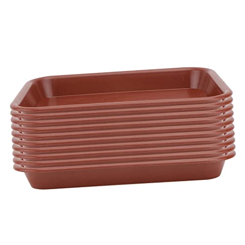 Parliky 10 Piezas Bandeja Rectangular Bandeja para macetas Rectangular Plato de Plantas claras Bandeja de Maceta Oblonga Bandeja de Agua de Maceta de plástico el plastico Rojo