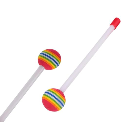 6 Piezas Baquetas de Tambor con Cabeza de Espuma Color Arcoíris miniatura 3