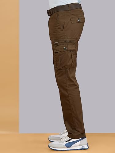 Image of BEEVEE Mens Fixed Waist Cargo Pant with Belt.