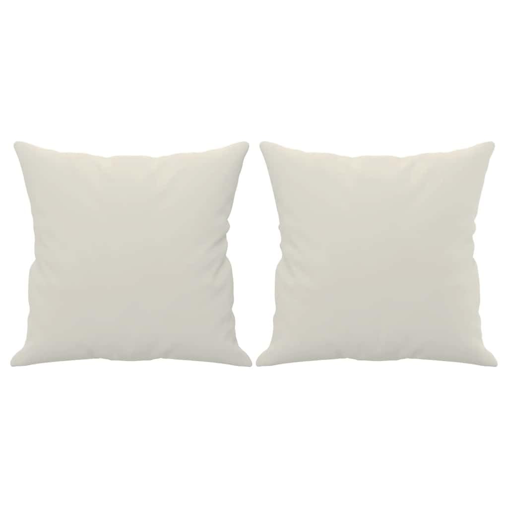 Coussins décoratifs velours crème 40x40 cm pour chambre et canapé salon