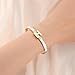 Hothink Gold Bracelets for Women,H Bracelet,Bangle Bracelets for Women,Dainty Bracelet Jewelry Easter Christmas Mothers Day Gifts for Women (White)