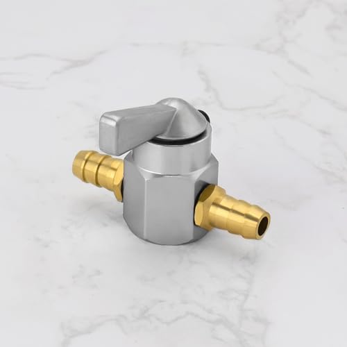 VGOL 1PC Fuel Tap 8mm Metal Inline Benzin On-Off Fuel Tap Switch for Motorcycle On-off ATV Scooter Fuel Benzin Tap Switch Petrol Gas Fuel Tap Benzinhahn Benzinhahn Benzinhahn Ventil Silber