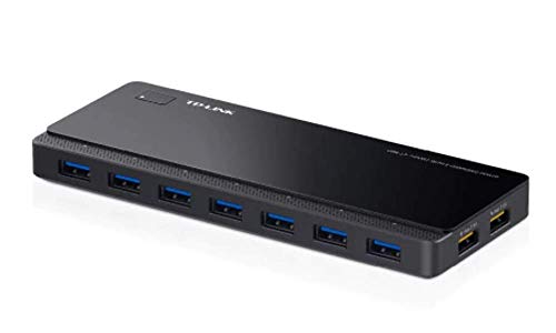 TP Link 7 Port USB 3.0 Micro B Hub with 2 Exclusive 2.4 A Charging Ports, Anti static Protection, 1m USB3.0 Cable, Compatible with Windows, Mac OS X and Linux systems, Black (UH720)