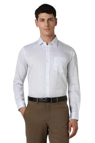 Image of Van Heusen Formal Printed Shirt for Men| Premium Cotton| Full Sleeves| Slim Fit |Breathable Fabric
