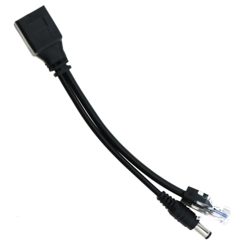 TAODAN Kit 2PCS 12V POE Splitter Injector con conector DC 5.5x2.1mm para routers inalámbricos, vigilancia y sistemas de control de acceso miniatura 5