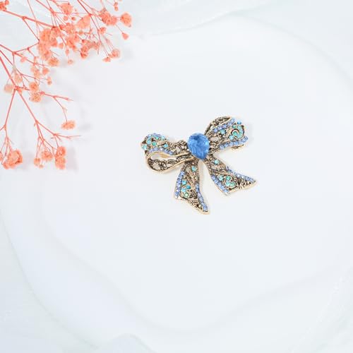 Image of Rhinestone Bow Brooch Vintage Crystal Large Bowknot Brooches for Women Brooch Pin Wedding Fashion Jewelry Accessories,Women Gift