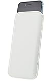 iPhone 7 / 6s / 6 (4.7 Zoll) Leder Etui *Ultra Slim* Tasche Handytasche Original Suncase Ledertasche Schutzhülle Case Hülle (mit Rückzuglasche) vollnarbig-weiss - 5