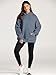 EFAN Women's Oversized Fleece Hoodie, Cozy Plush Pullover Sweatshirt with Pocket GreyBlue S